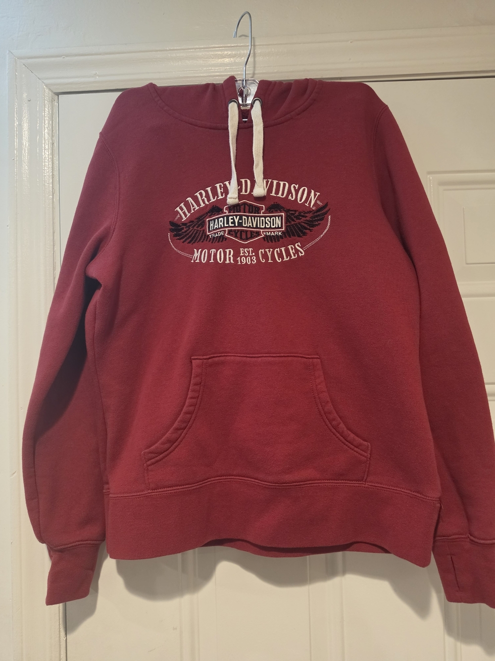 Harley-Davidson Men's Red Pullover Hoodie Sweatshirt